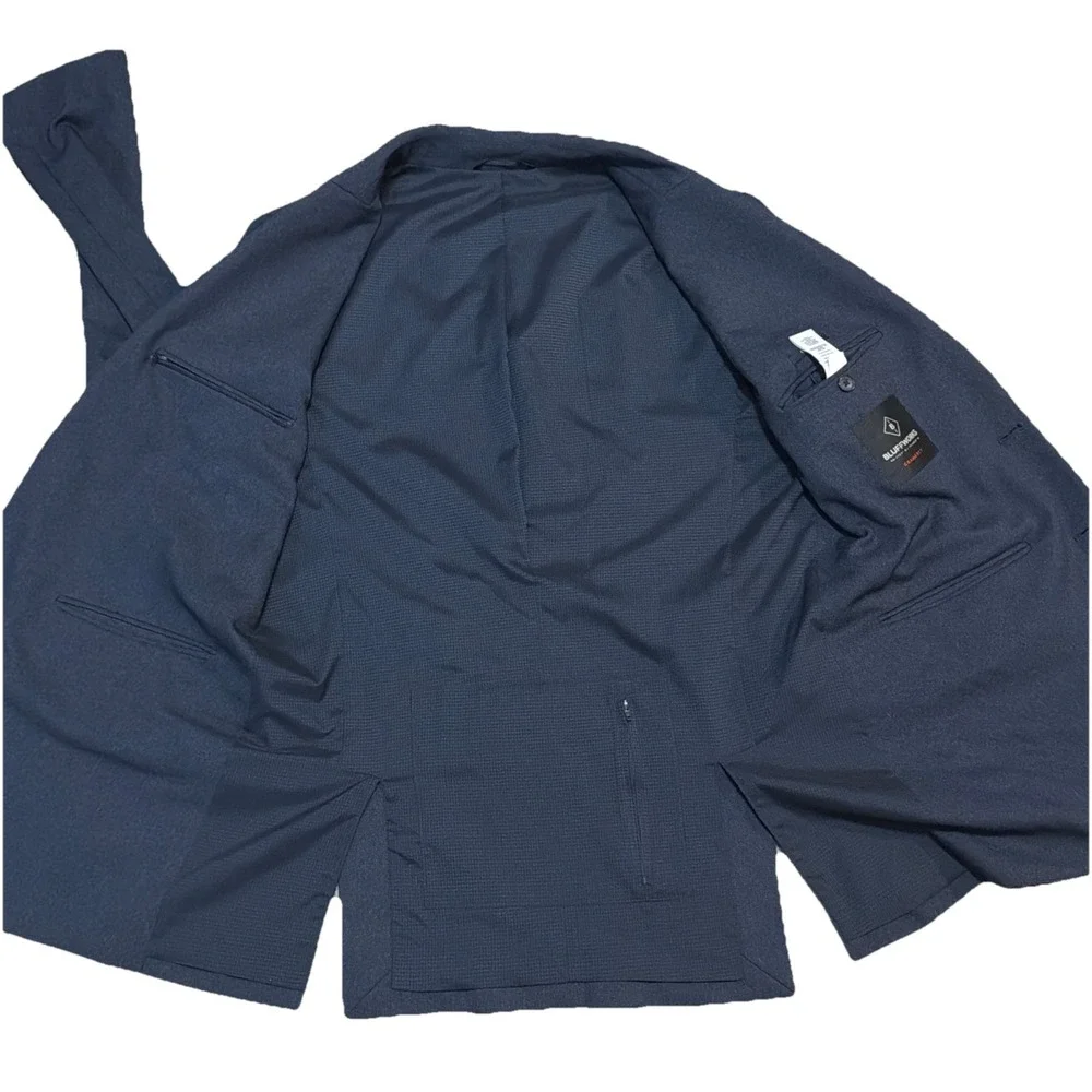 Bluffworks Gramercy Blazer Classic Fit Jacket Blue Hour 42L BW310 7 Pockets